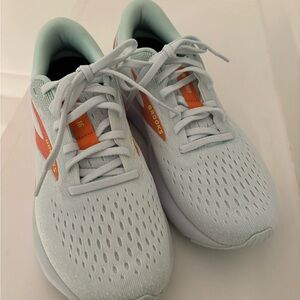 Brooks Light Gray and Orange Athletic Shoes